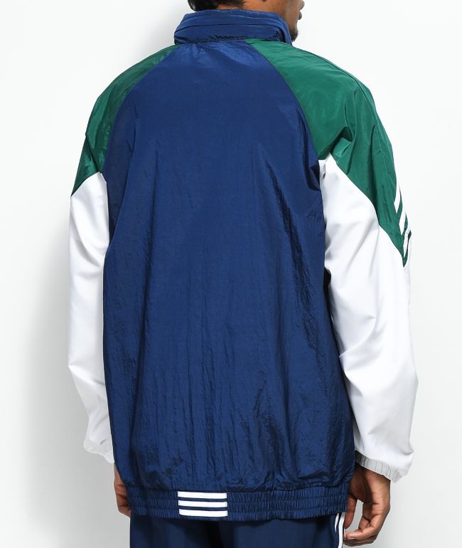 adidas blue green & white lightweight track jacket